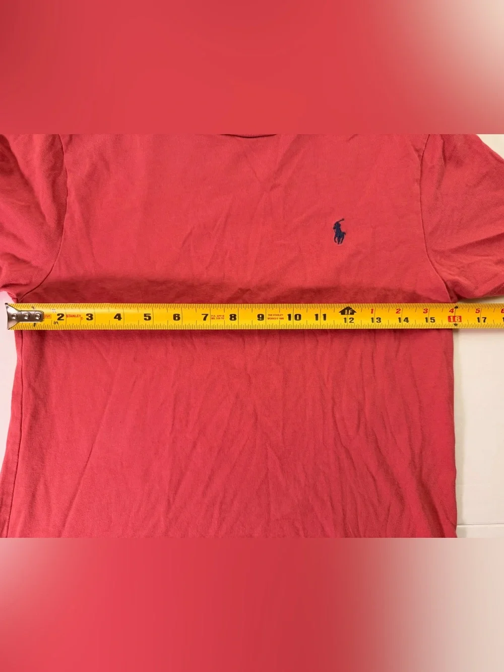 Ralph Lauren dark salmon Short-Sleeve size 10-12 Crewneck Tee with Navy Pony